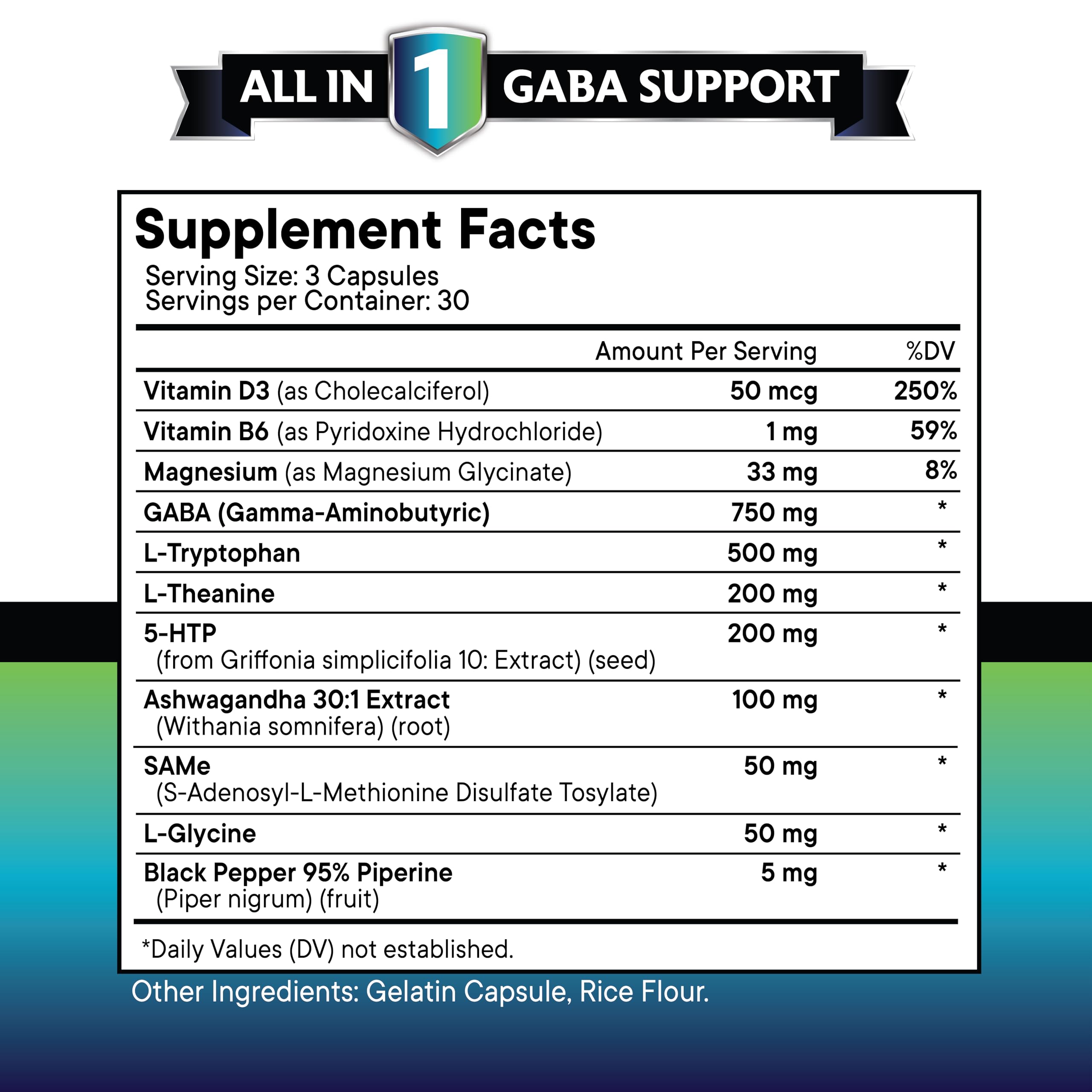 New Age GABA powder scoop close-up shows potent blend for daily balance.
