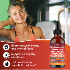 NEW AGE Hawthorn Berry Turmeric Liquid Drops blend for easy daily use