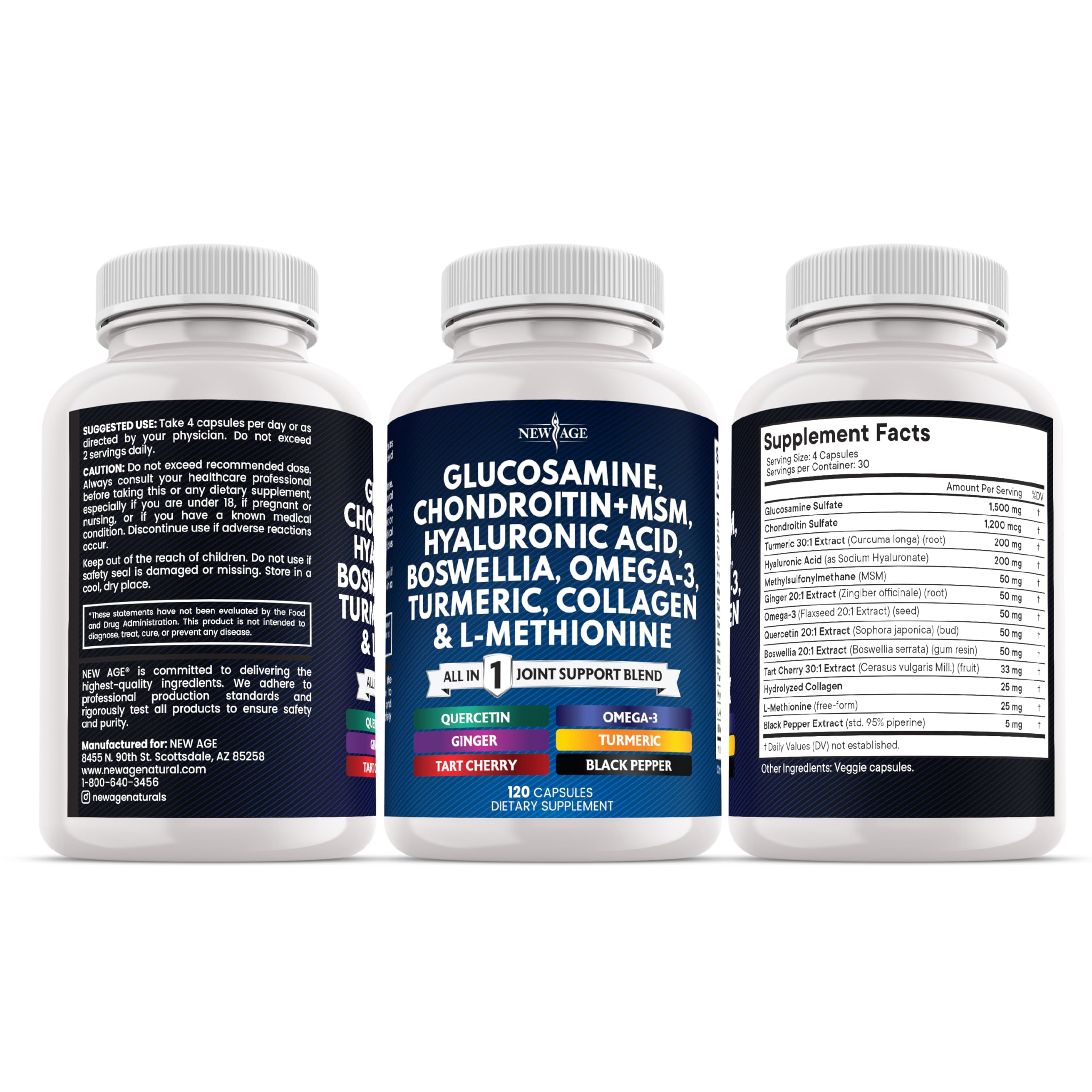 NEW AGE Health supplement flatlay packaging conveys a complete daily routine.