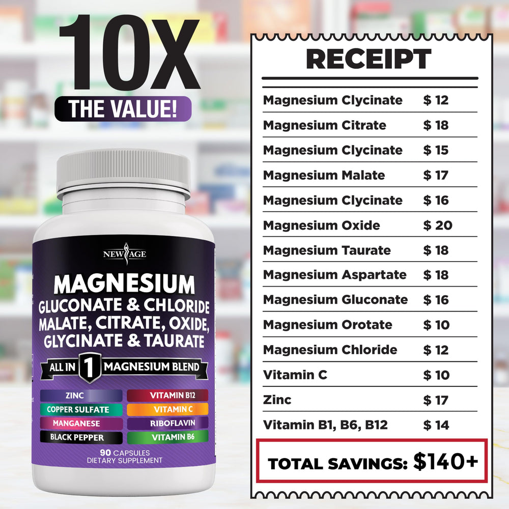 NEW AGE Magnesium Aspartate capsules support skeletal health and mineral balance.