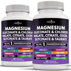 NEW AGE Magnesium Complex bottle closeup highlights a trusted daily supplement for wellness.