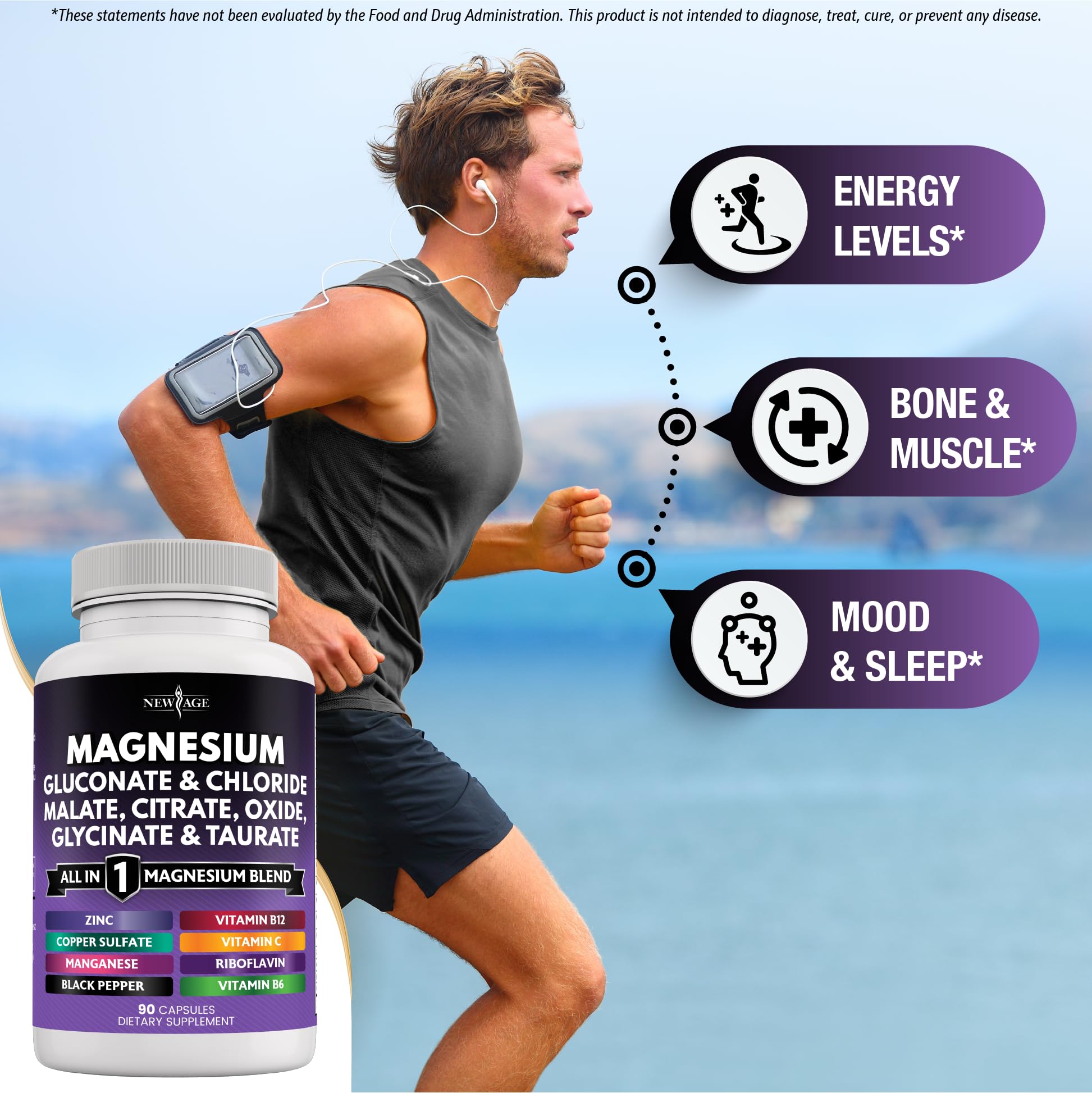 NEW AGE Magnesium Oxide capsules help maintain baseline magnesium levels.