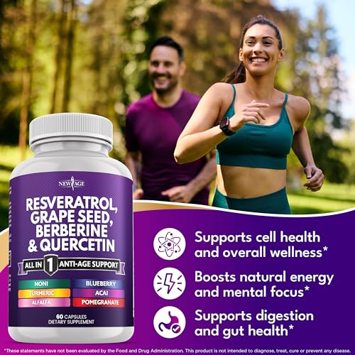 NEW AGE NAC-acai capsules bottle on counter, easy part of a morning routine.