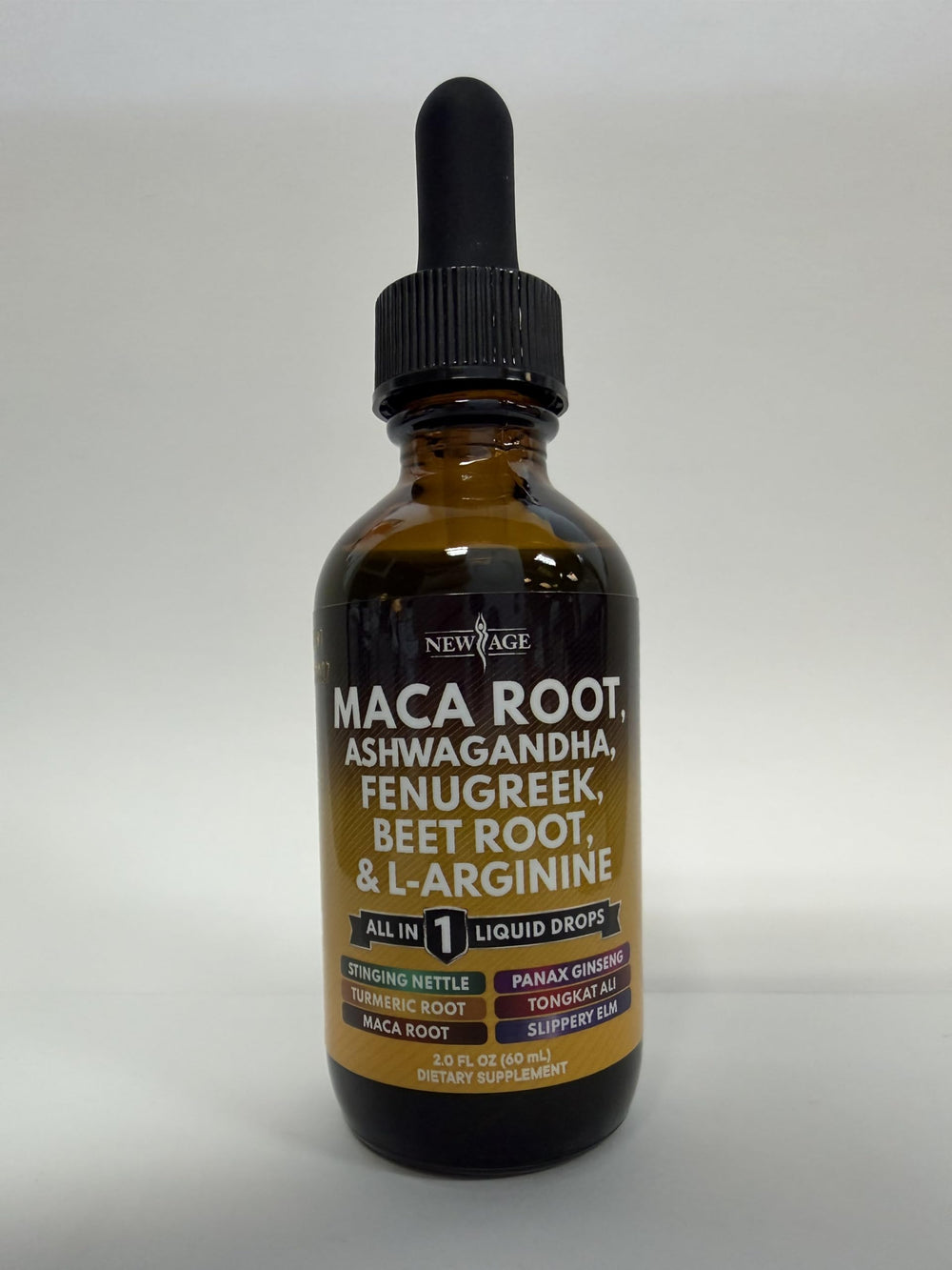 NEW AGE nettle drops bottle highlighting minerals for balanced wellness.