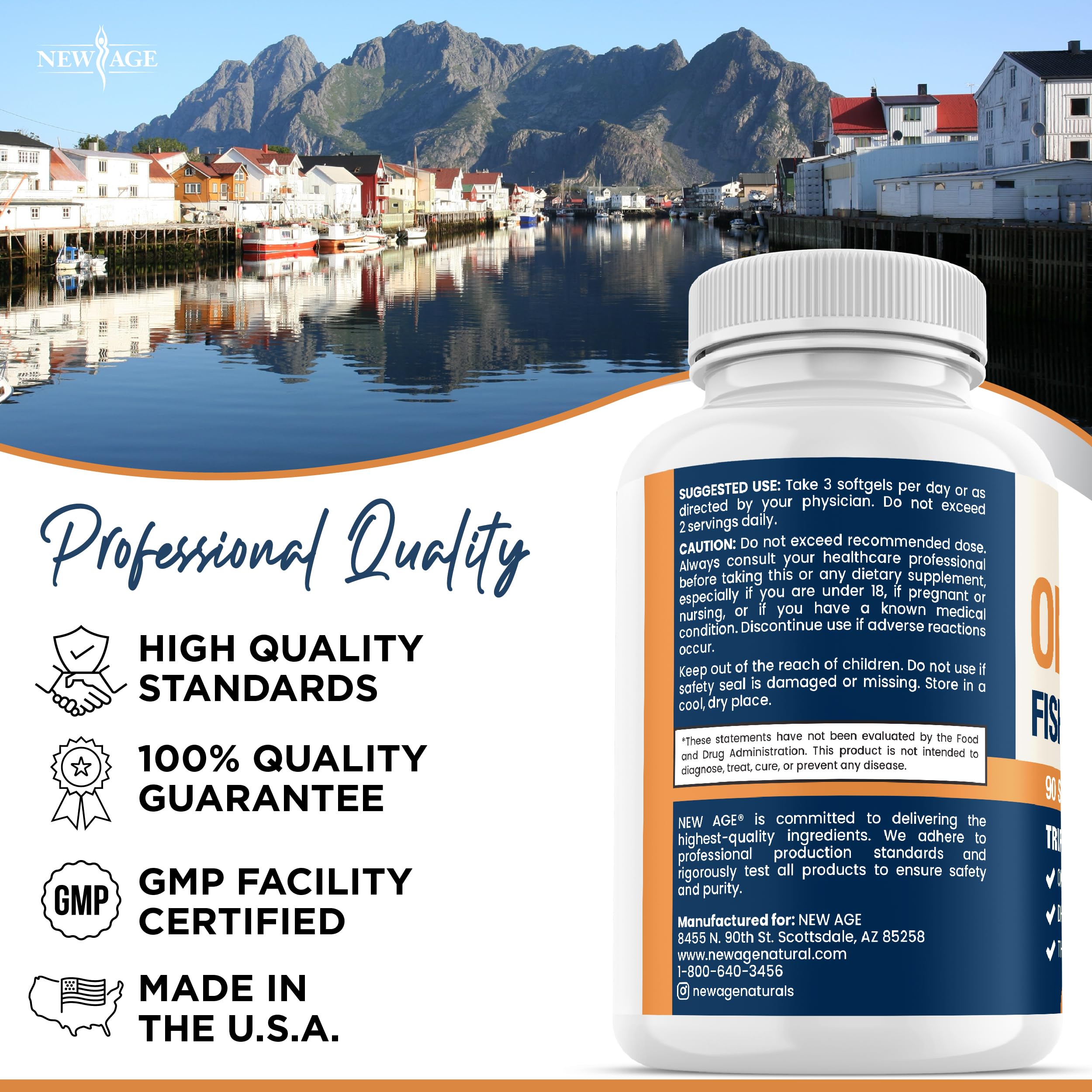NEW AGE daily-use omega-3 — burpless capsules make routine easy.