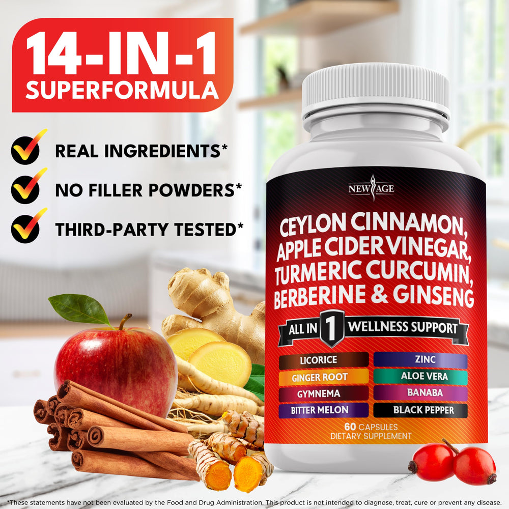 New Age turmeric black pepper capsules bottle highlighting enhanced absorption