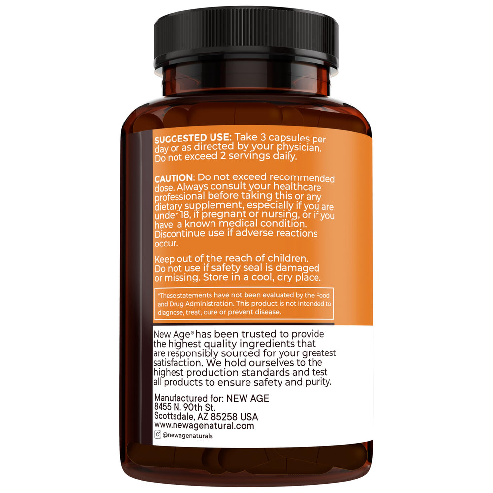 Morning routine scene with New Age Turmeric Curcumin Capsule ready to take.