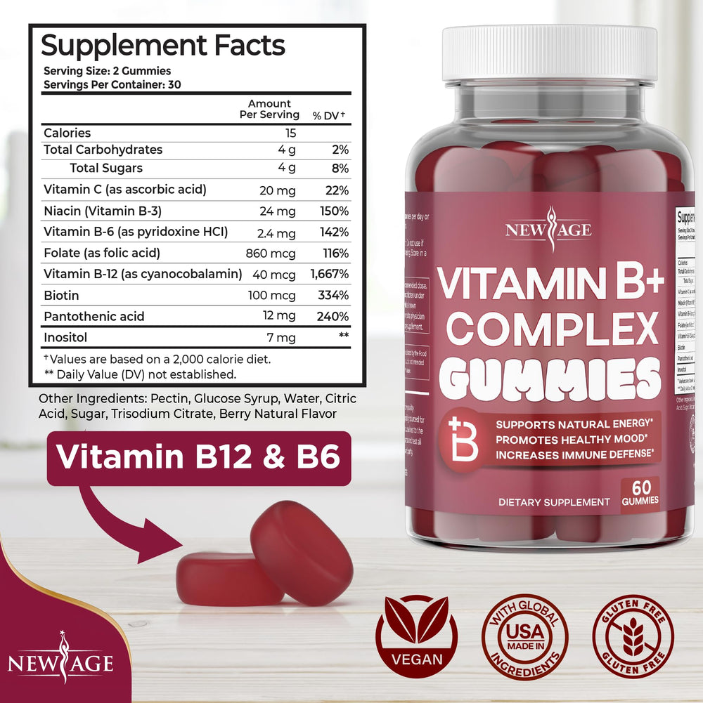 Berry-flavored New Age gummies ready for daily consumption
