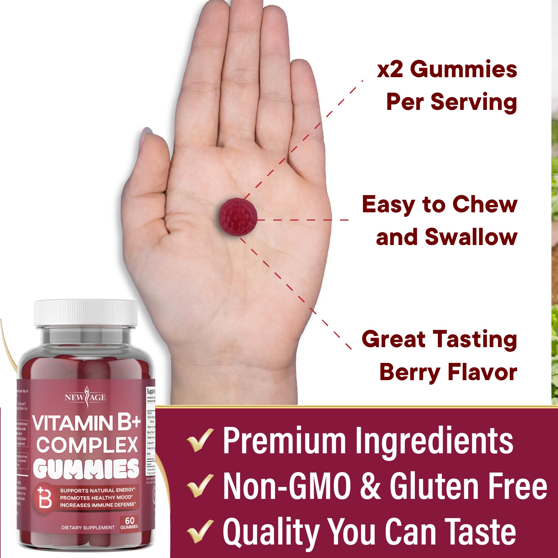 Purity testing seal and USA-made label on New Age gummies