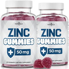 New Age Zinc Gummies bottle front, highlighting immune support potential.