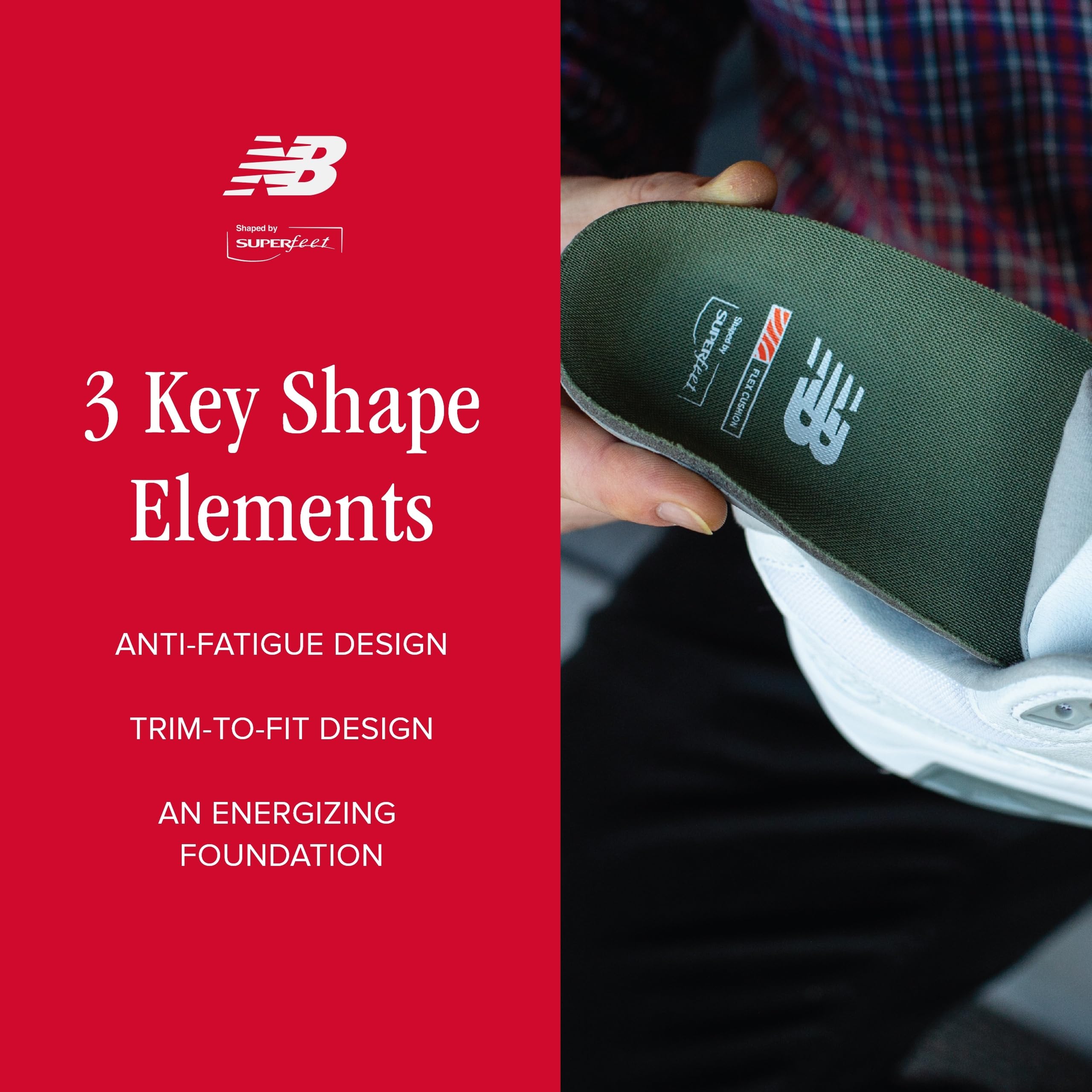 New Balance Moisture-wicking cover reducing odor and friction.