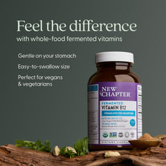 New Chapter 1000mcg vegan B12 tablet for easy daily intake.