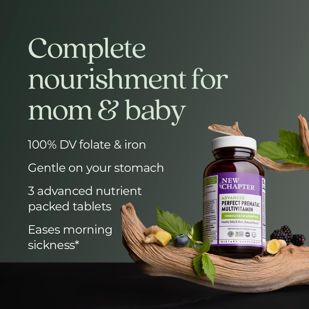 New Chapter Advanced Perfect Prenatal ginger-dosed tablet eases occasional morning discomfort