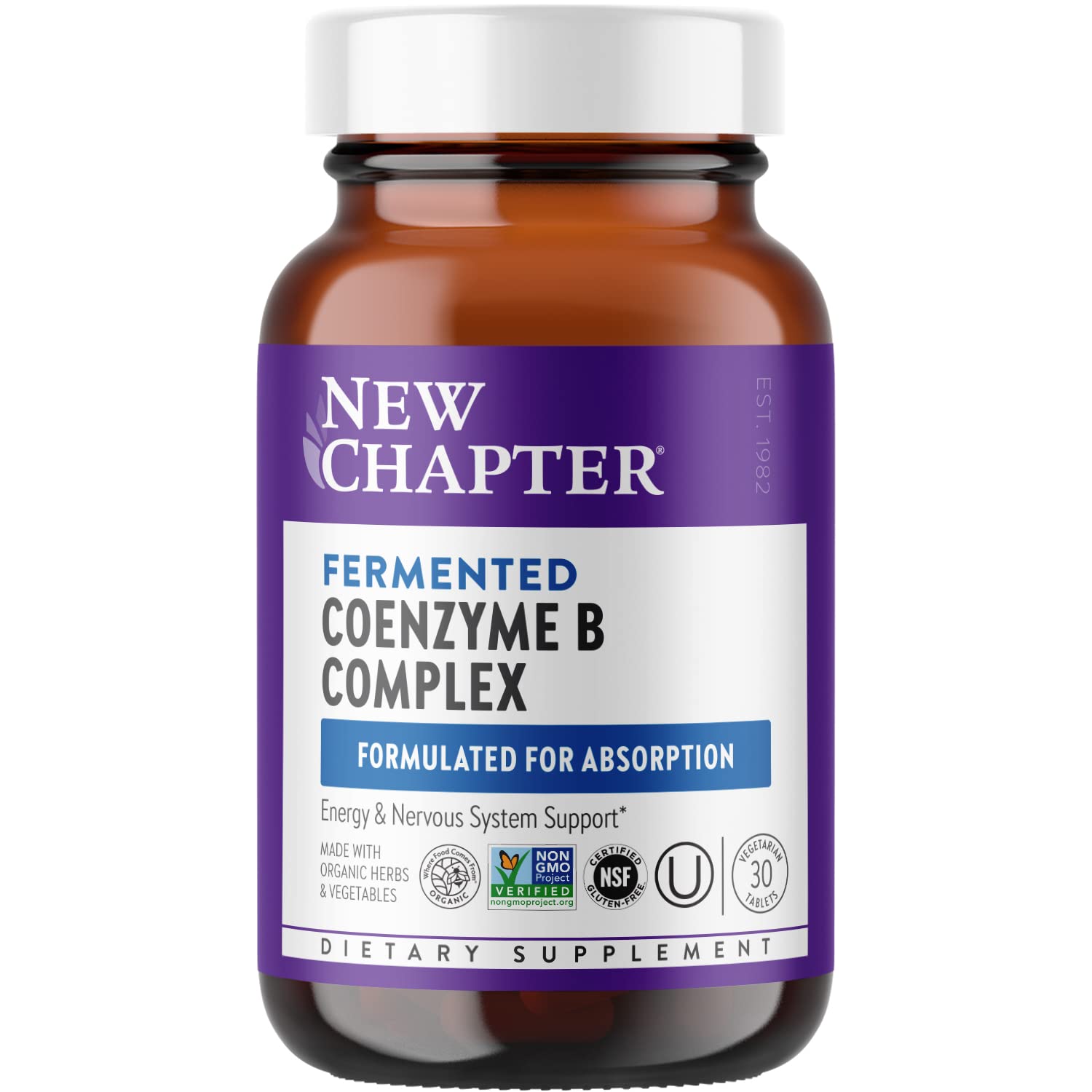 New Chapter Vitamin B Complex bottle front for daily energy support.