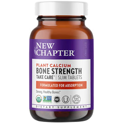 New Chapter Calcium bottle front highlights plant-based calcium for bone support