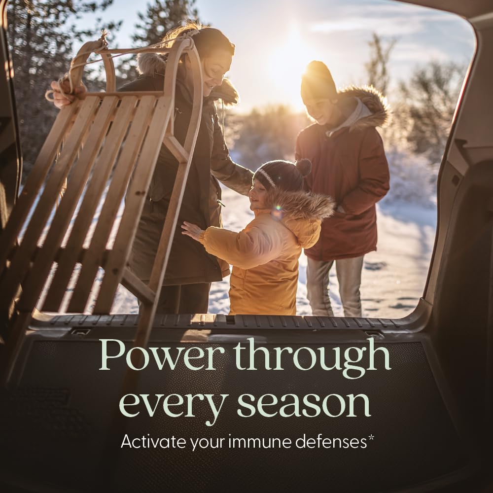 New Chapter Elderberry Force capsules closeup highlighting 64x concentration.