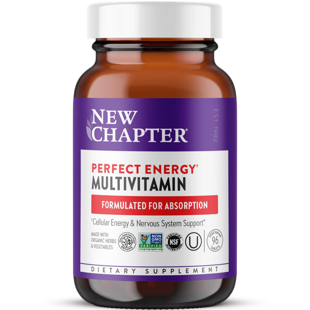 New Chapter Energy Supplement bottle shown for daily energy support.