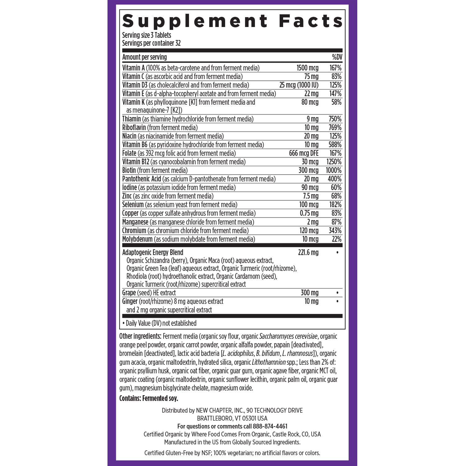 New Chapter Energy Supplement featuring maca and ginseng for stress support.