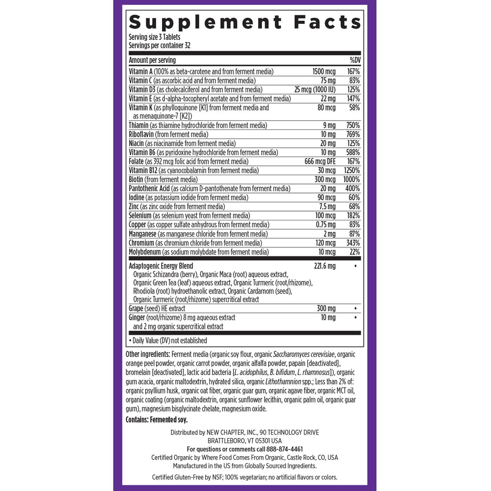 New Chapter Energy Supplement featuring maca and ginseng for stress support.