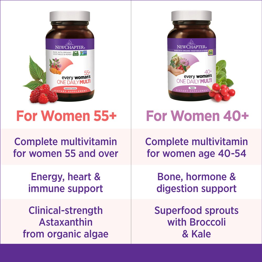 New Chapter Every Women's One Daily 55+ gluten-free and non-GMO seal closeup