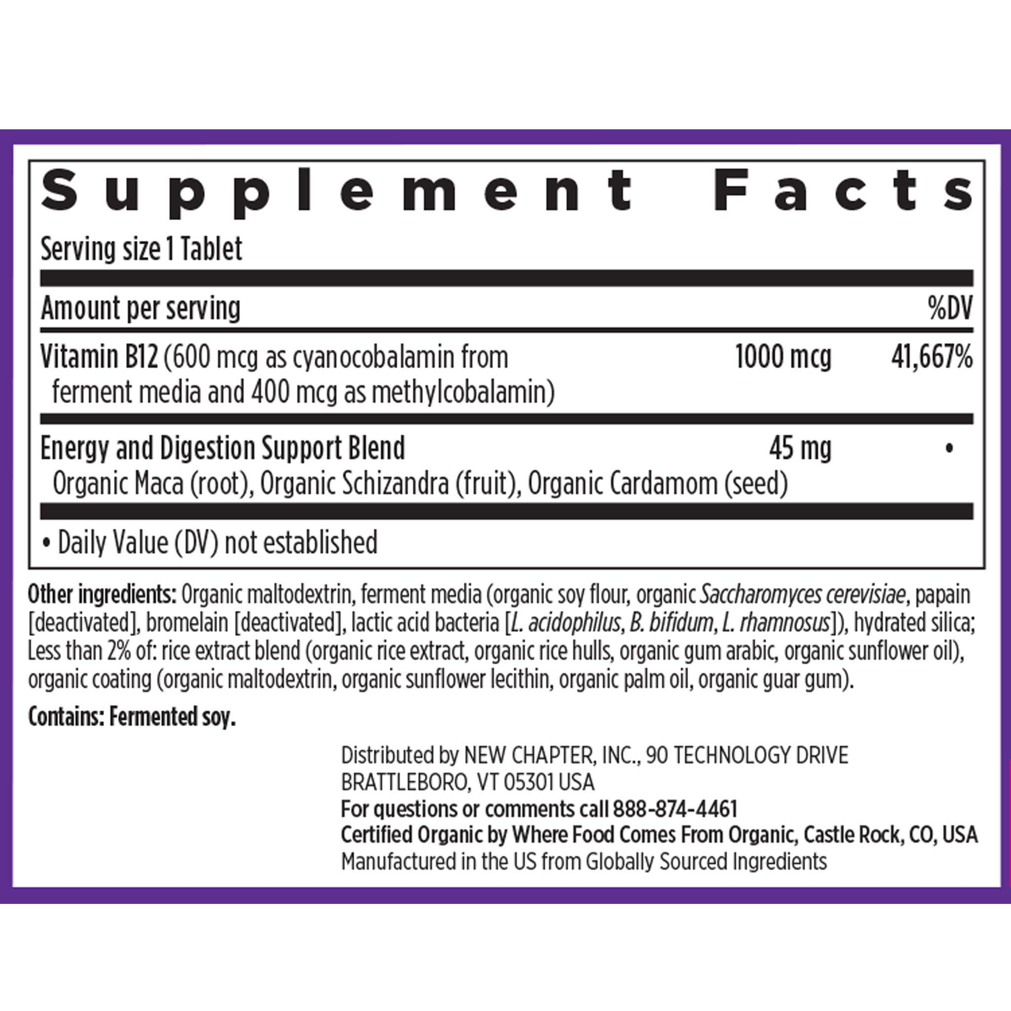 New Chapter gluten-free and kosher seals indicate certified standards.