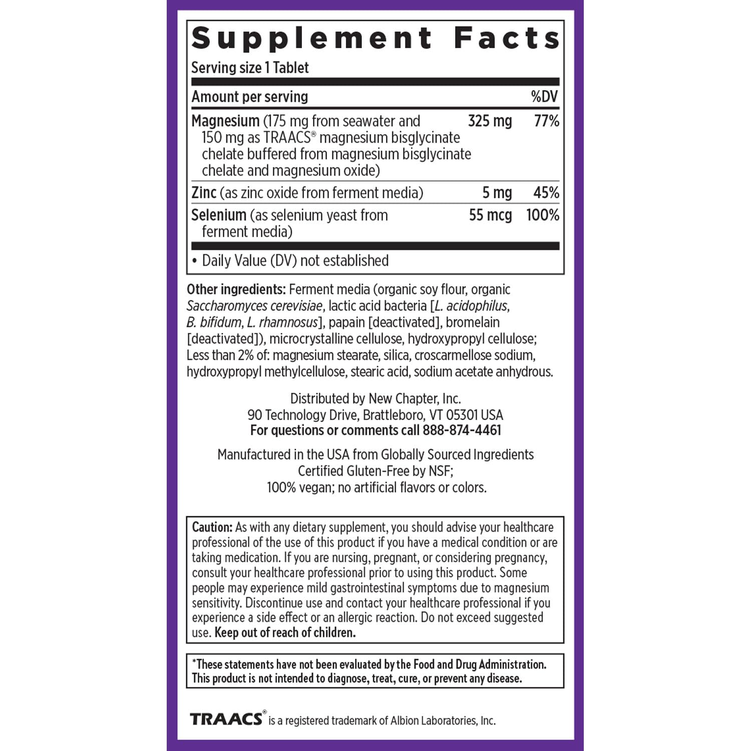 New Chapter magnesium-selenium-zinc post-exercise use supporting hydration and recovery