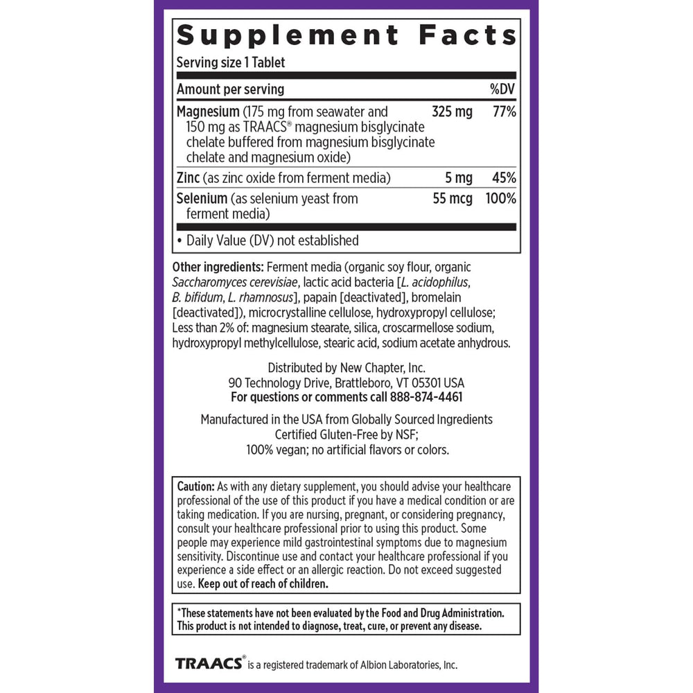 New Chapter magnesium-selenium-zinc post-exercise use supporting hydration and recovery