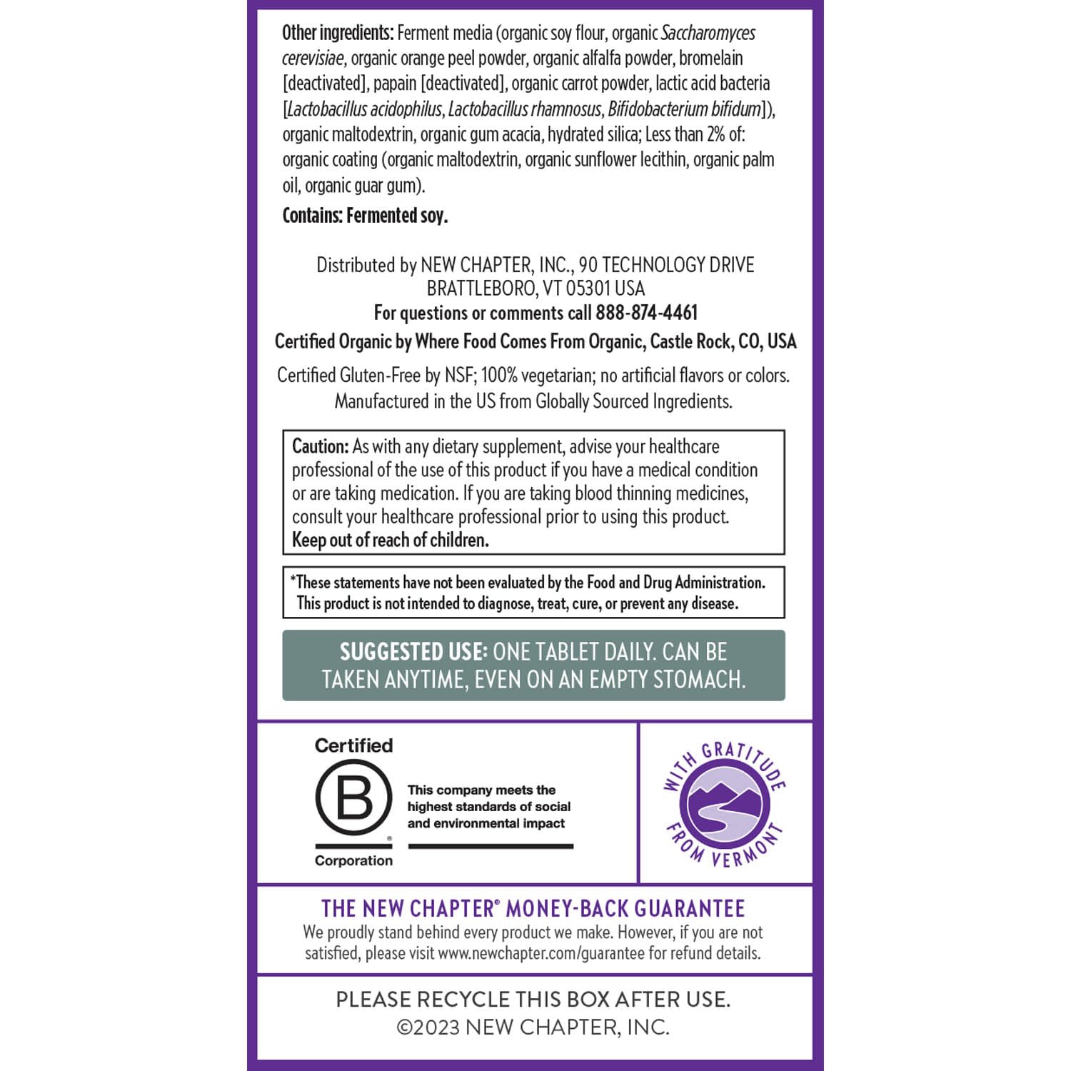 New Chapter Men's Multivitamin 40+ nutrient blend illustration highlights immune, heart, and prostate support.