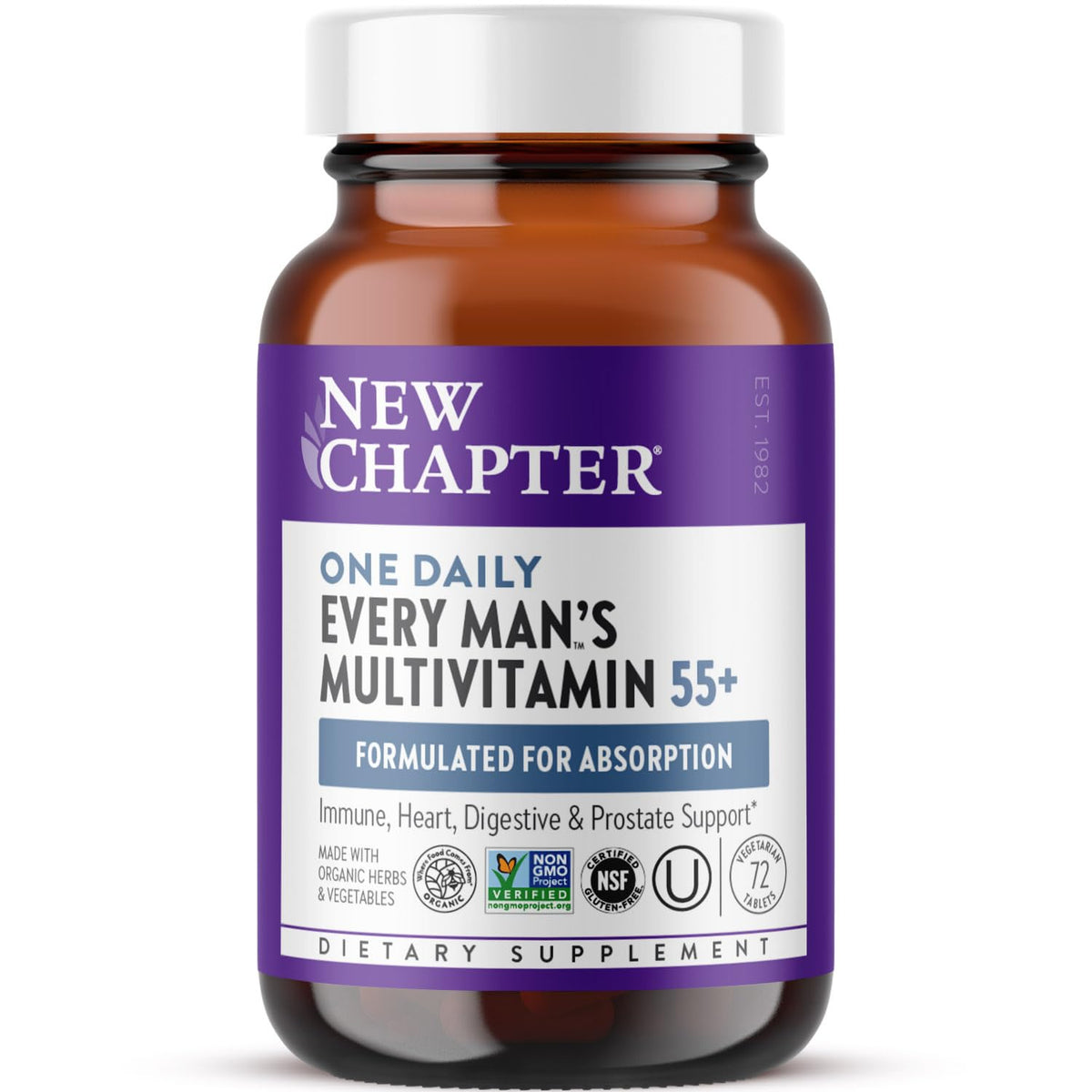 New Chapter Men’s Multivitamin 50+ bottle close‑up highlighting daily wellness