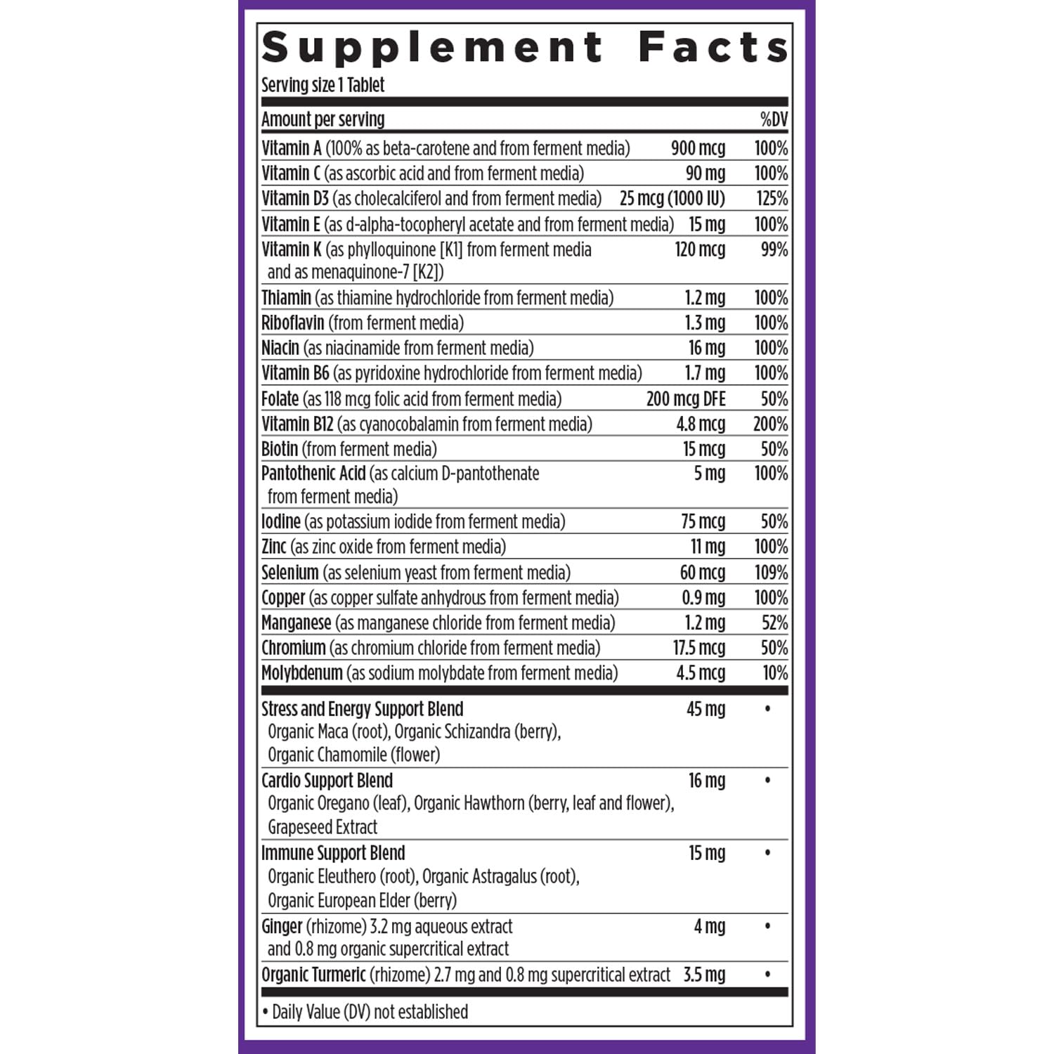 New Chapter non-GMO and gluten-free certifications visible on packaging