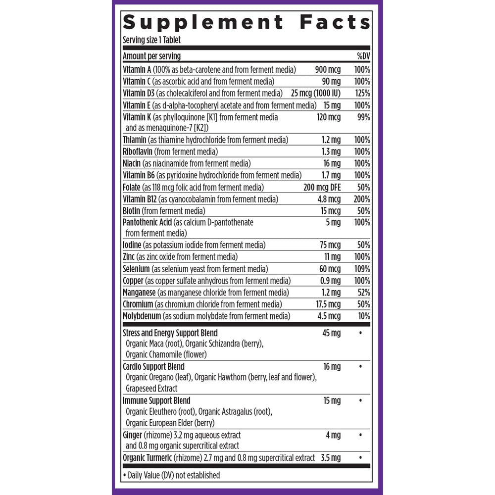 New Chapter non-GMO and gluten-free certifications visible on packaging