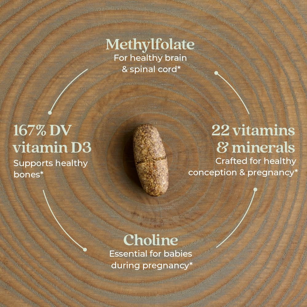 New Chapter Prenatal ginger-dosed capsule suggesting nausea relief option.