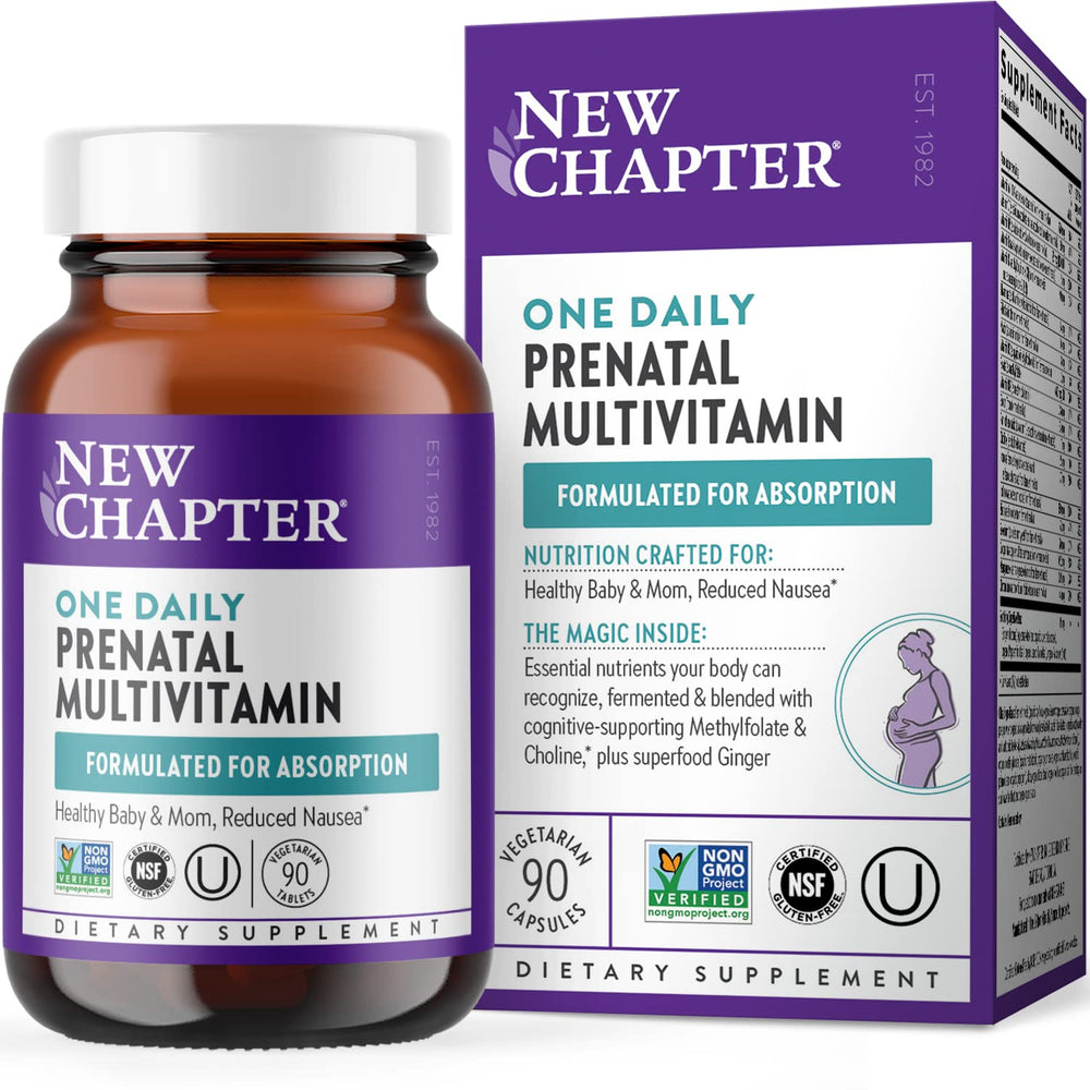 New Chapter Prenatal One Daily tablet shown for convenient daily nutrition.