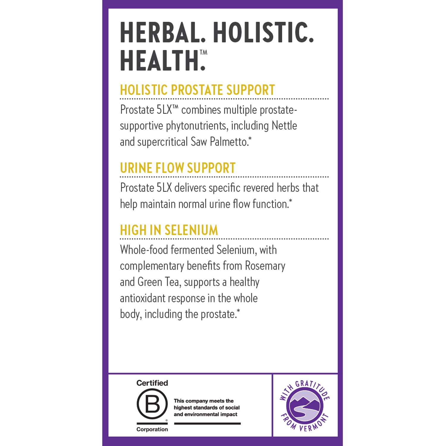 New Chapter Prostate 5LX daily-use routine suggested by the label.