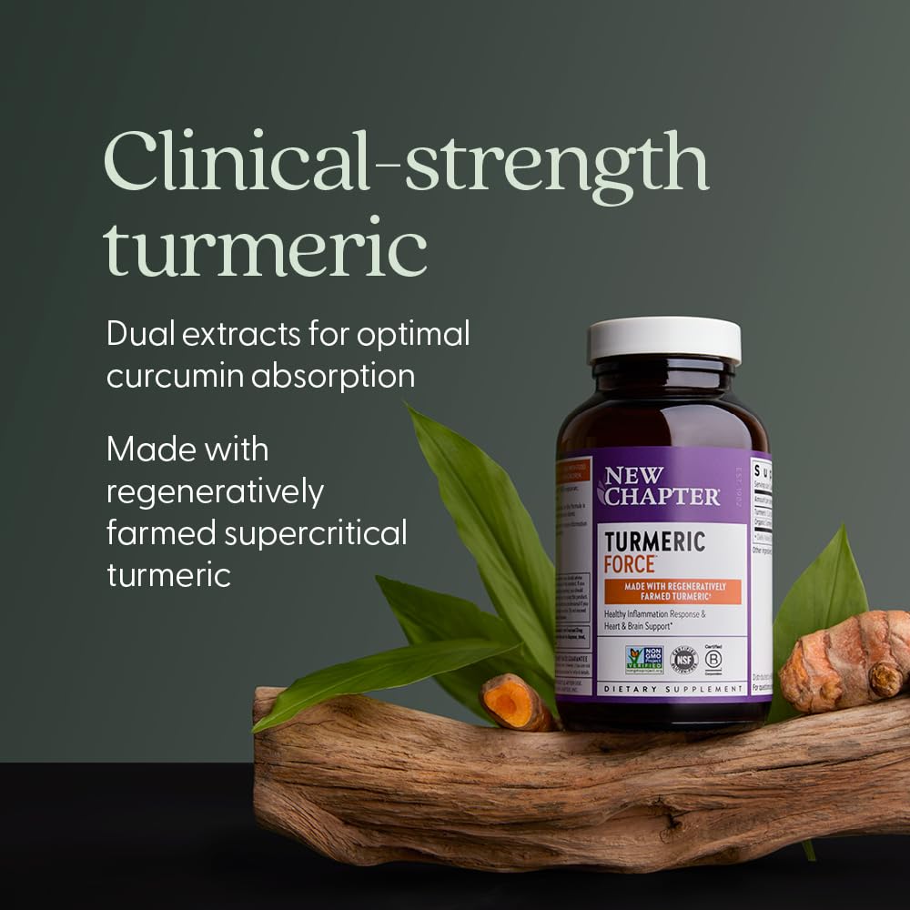 One daily capsule from New Chapter Turmeric Force for routine supplementation.