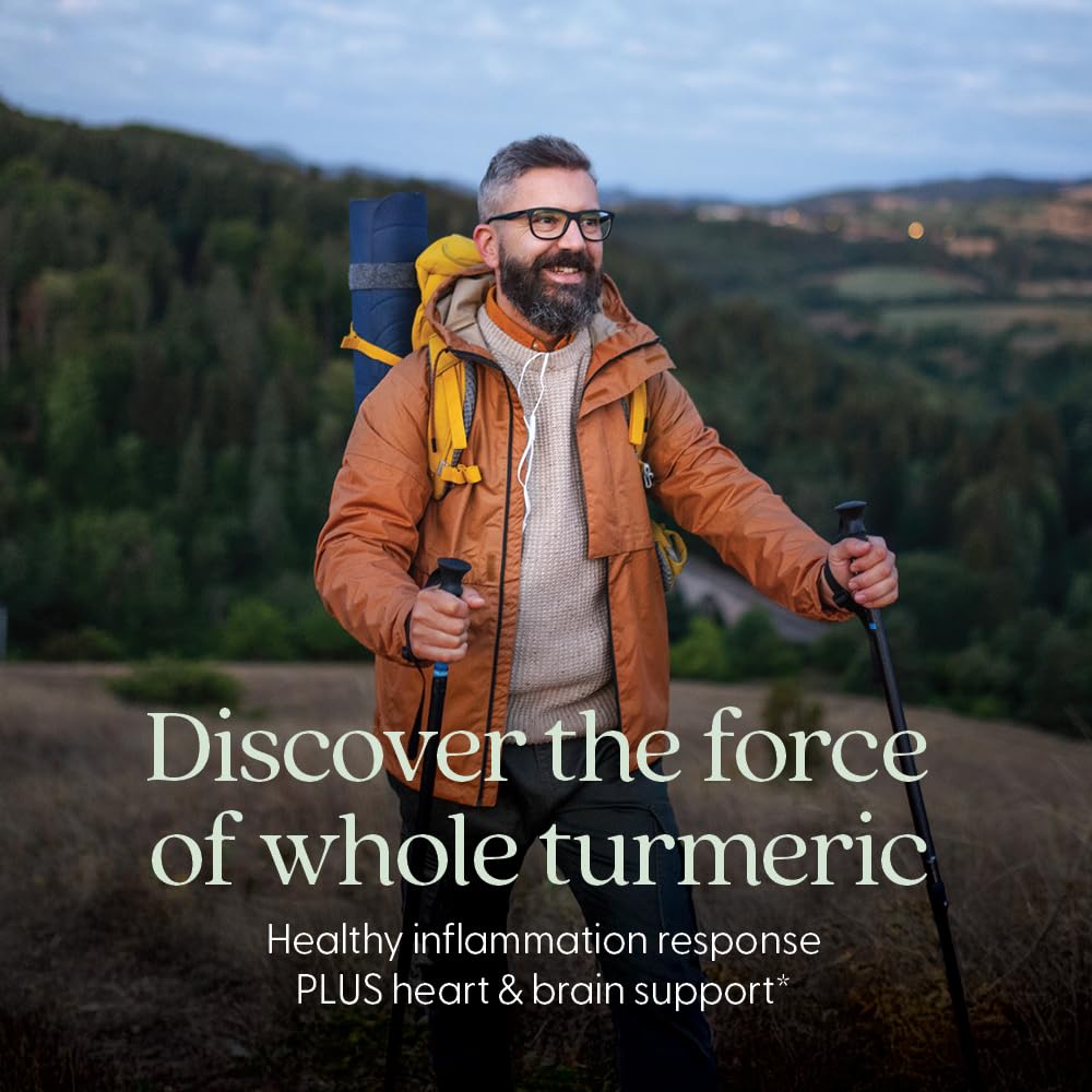 Close-up of New Chapter Turmeric Force label highlighting organic extract.