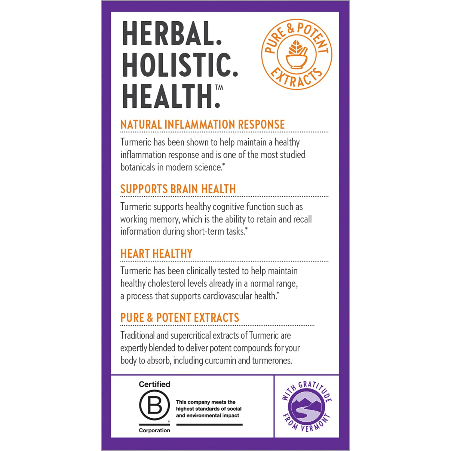 Vegetarian capsules of New Chapter Turmeric Force for dairy- and soy-free use.