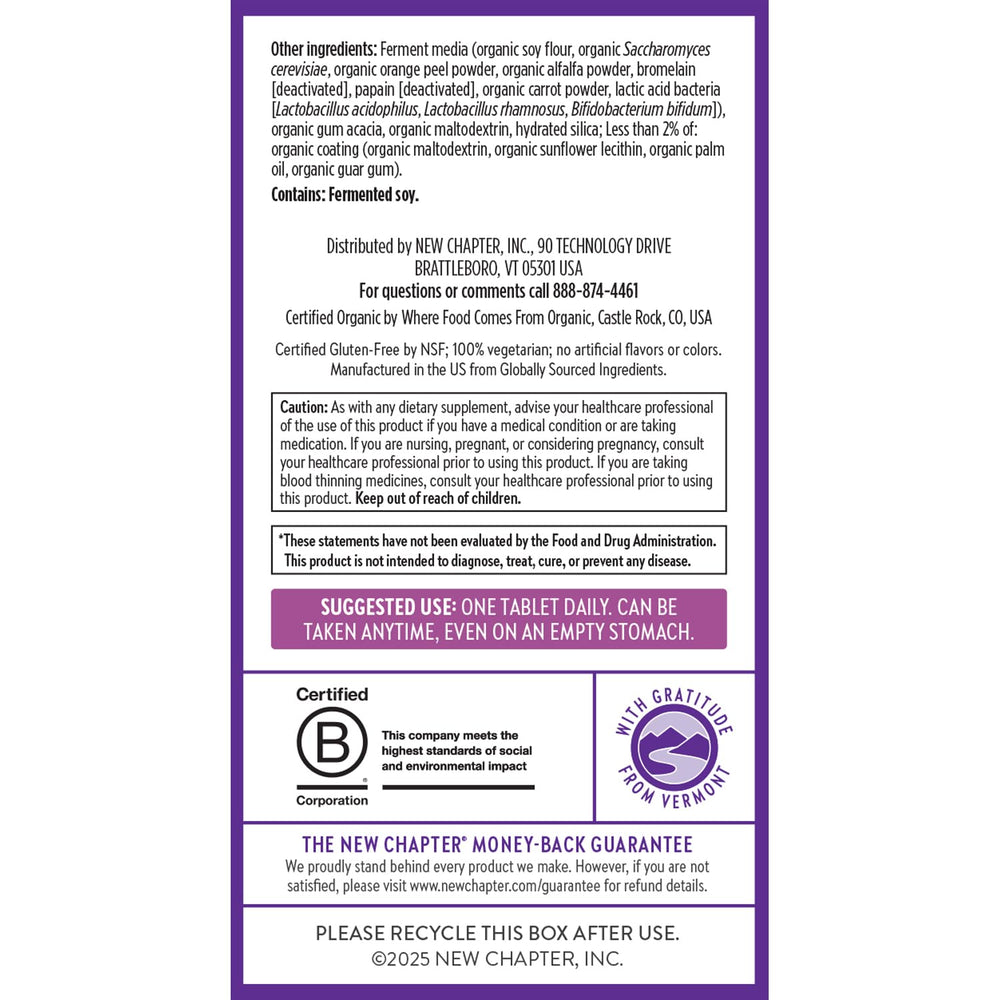 New Chapter vegan, kosher, gluten-free certifications signaling quality standards