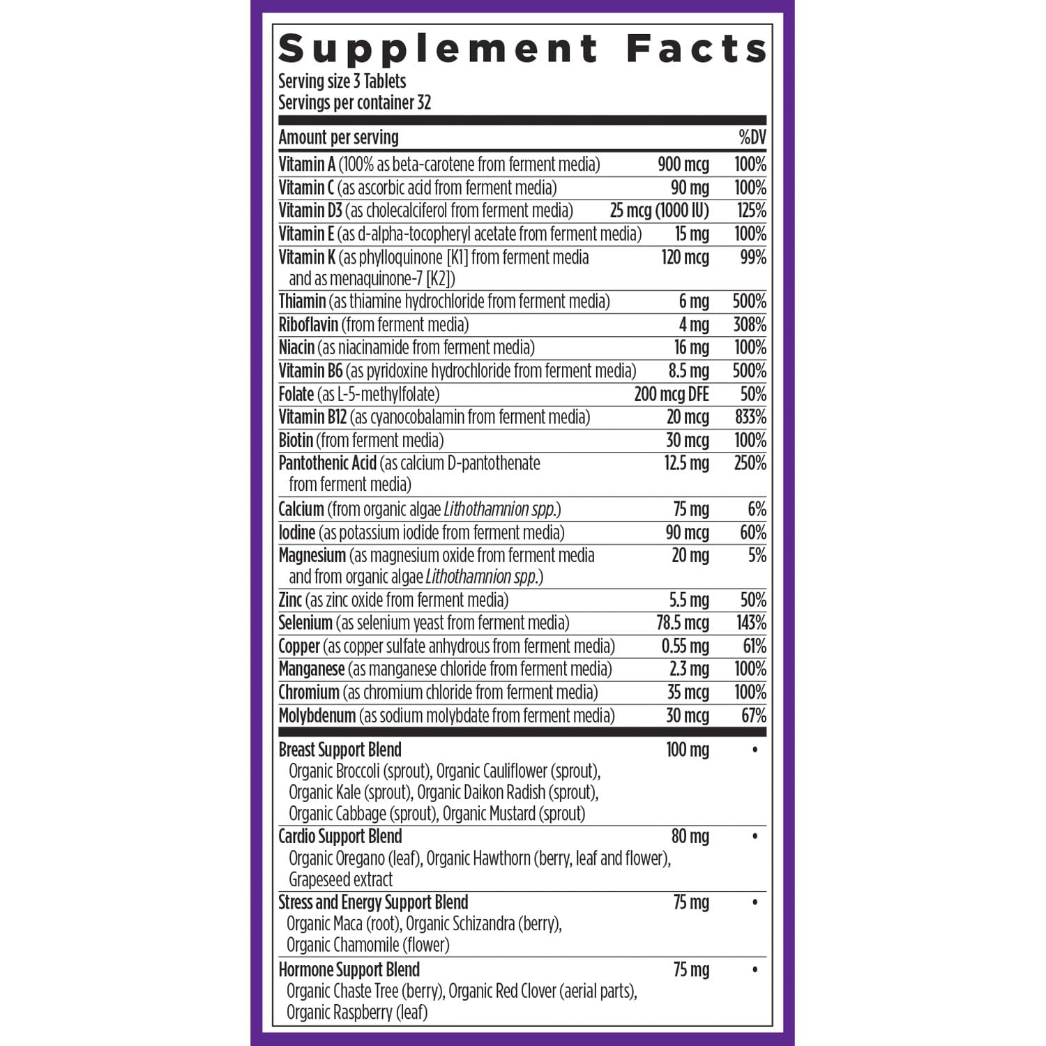 Probiotic-cultured vitamins in New Chapter 40+ for easy absorption