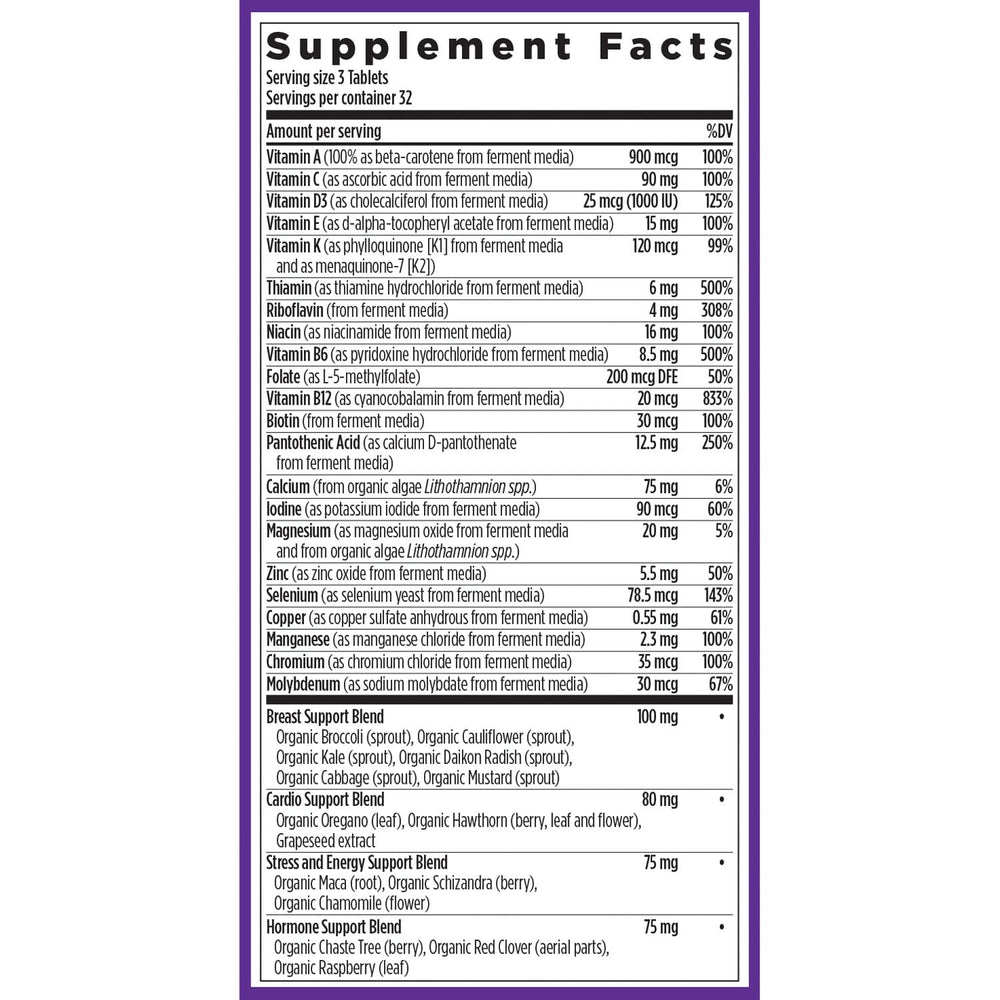 Probiotic-cultured vitamins in New Chapter 40+ for easy absorption