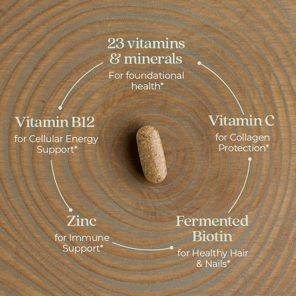 New Chapter multivitamin capsules image demonstrates gentle iron for stomach-friendly daily use.