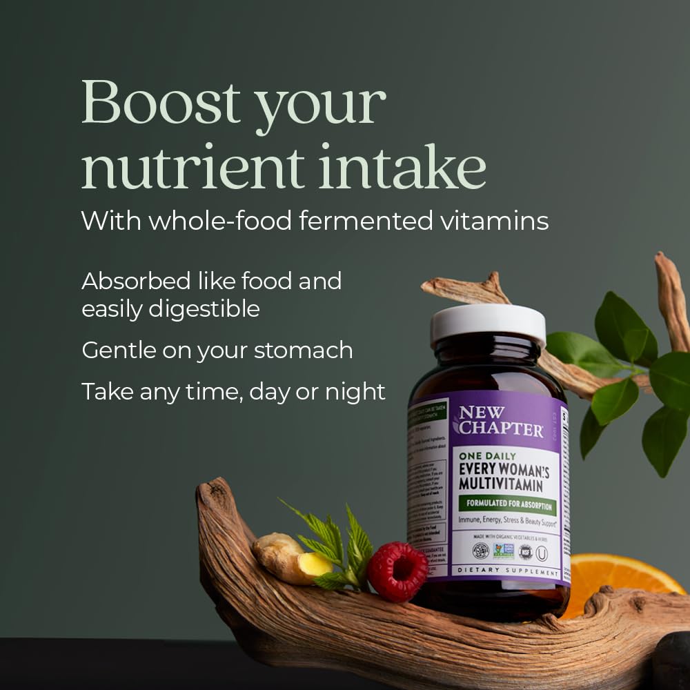 New Chapter bottles feature herbs to emphasize holistic blends for immune resilience and skin health.