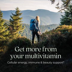 New Chapter product label closeup highlights fermented nutrients for easier absorption.