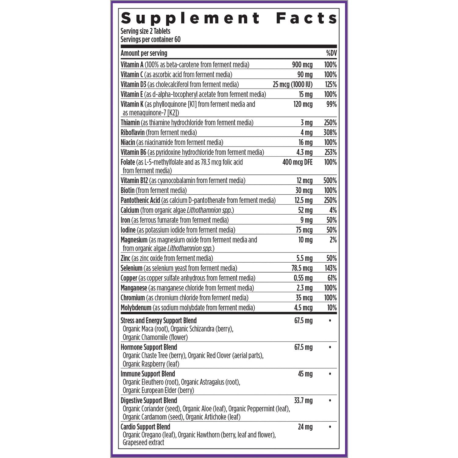 Two-a-day dosage concept for New Chapter women's multivitamin.