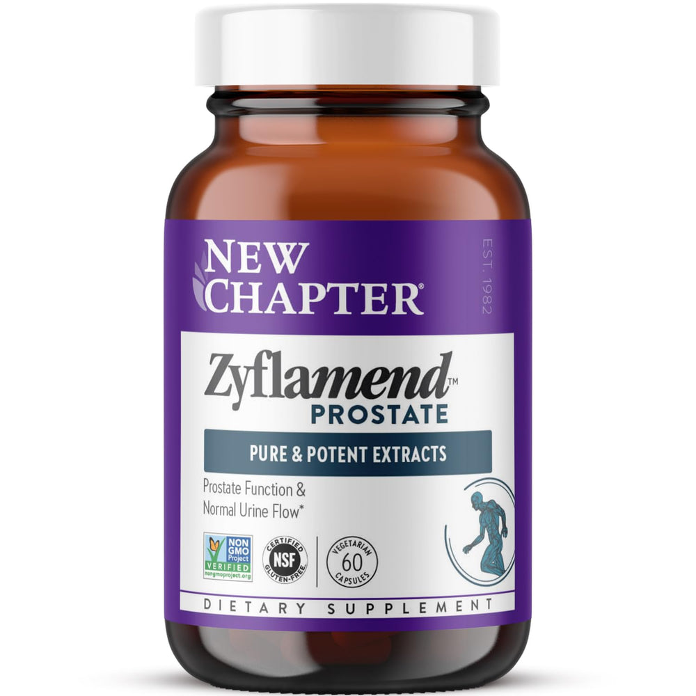 New Chapter Zyflamend Prostate bottle showing holistic, plant‑based capsule for everyday support