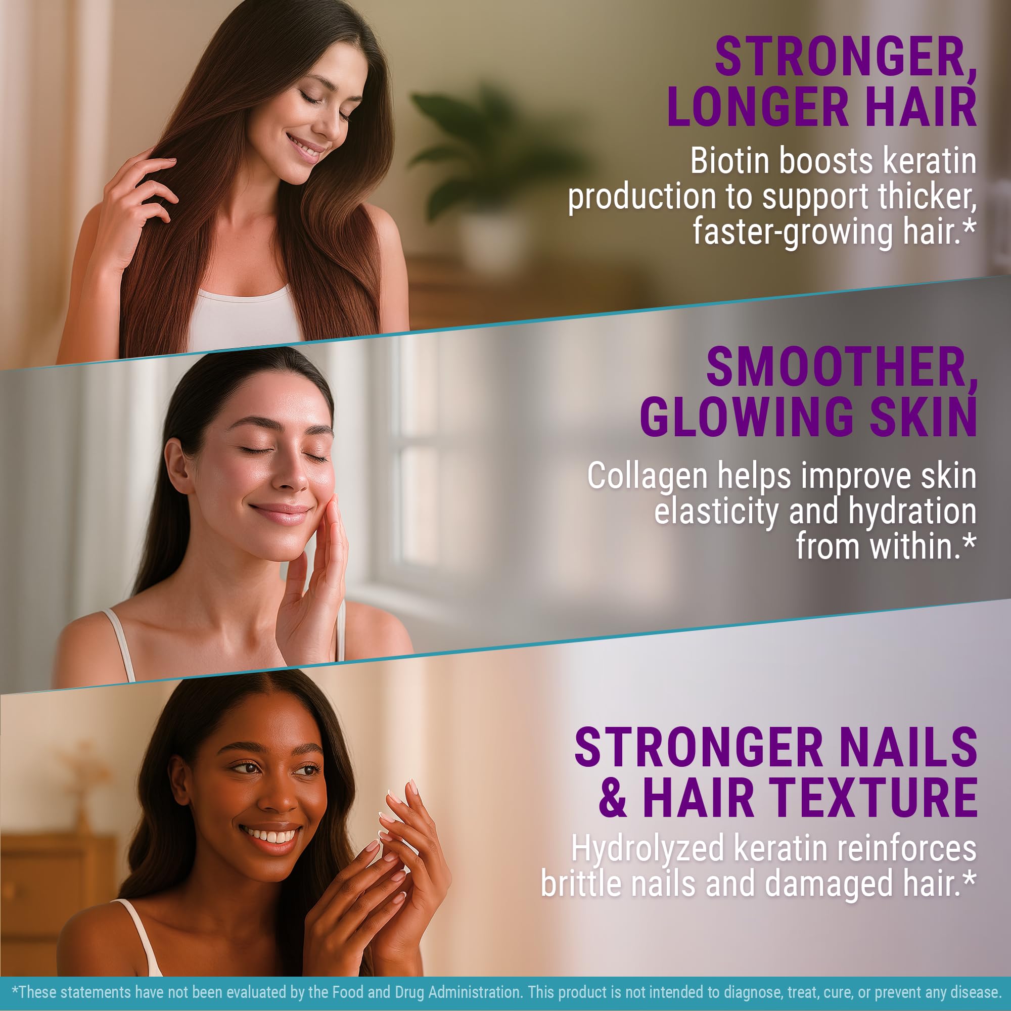 New Elements Biotin Gummies gummy texture chewy bite with vibrant appearance.