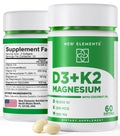 New Elements Vitamin D3 K2 10,000 IU + Magnesium Glycinate 500mg | Bone Health, Immune Support, Energy & Mood (60 Softgels)