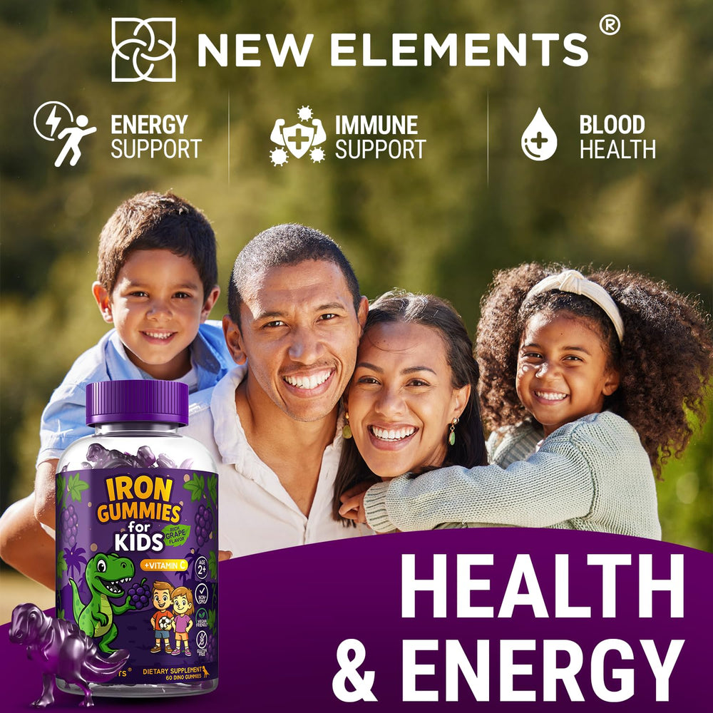 New Elements nutrition label highlighting gluten-free and non-GMO.