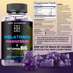 New Elements Melatonin Gummies in a glass – ideal for a relaxing evening ritual.