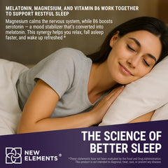 New Elements Melatonin Gummies packaging highlights gluten-free, non-GMO formulation.